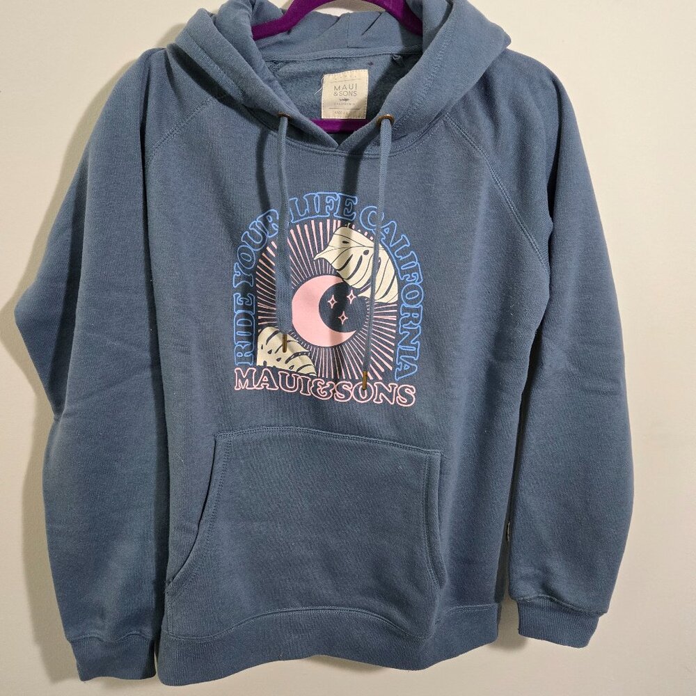 Maui and sons blue hoodie size L